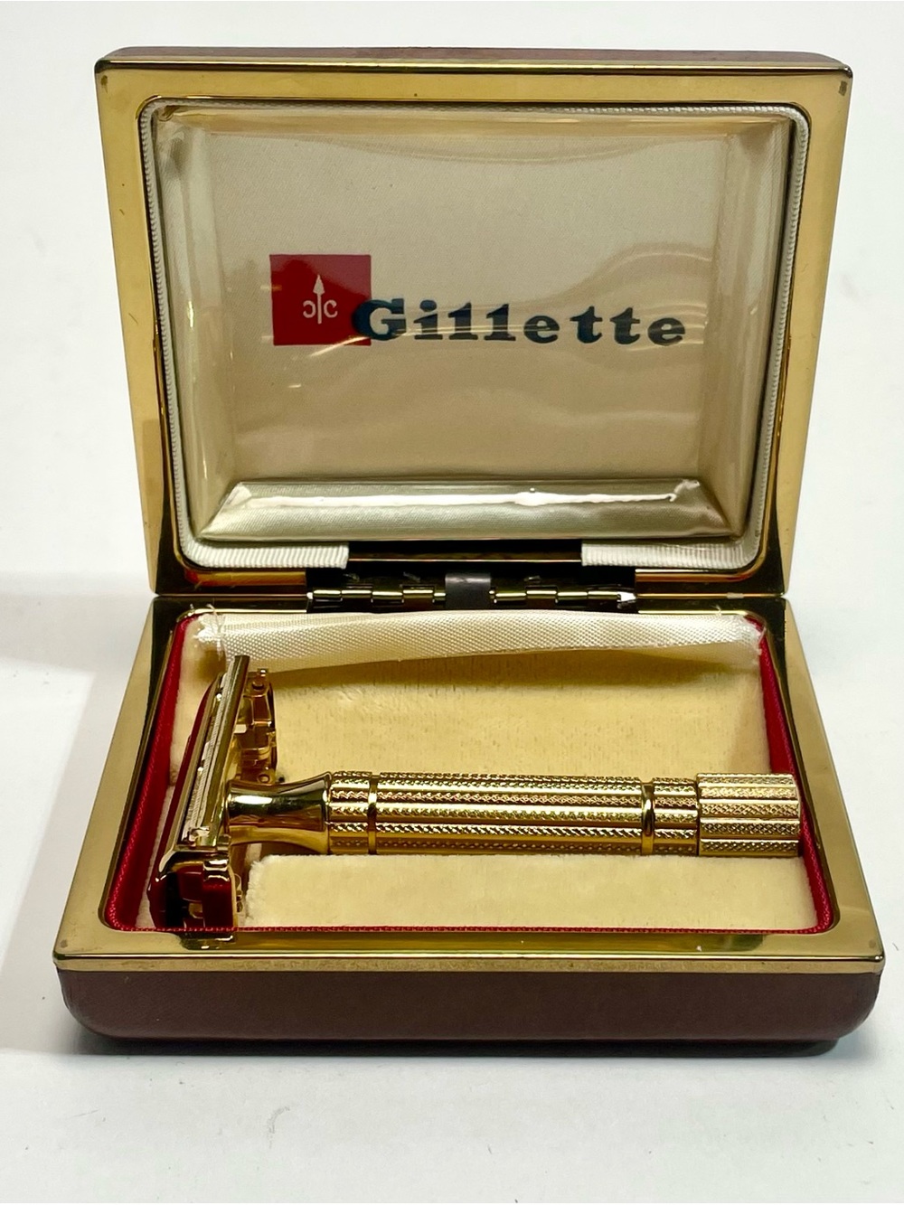 Vintage 1955 Gillette Diplomat Safety Razor 24K Gold Plated A1 Mint Condition